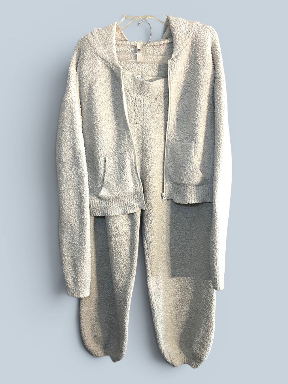 SKIMS Cozy Knit 2-Piece Set Smoke Pale Gray Zip-Up Hoodie & Joggers 2X/3X